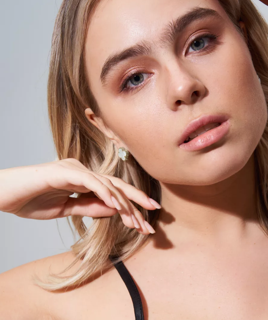 Сережки конюшина білий клевер англійський замок Fashion Jewelry золотистий колір (АА) - изображение 5