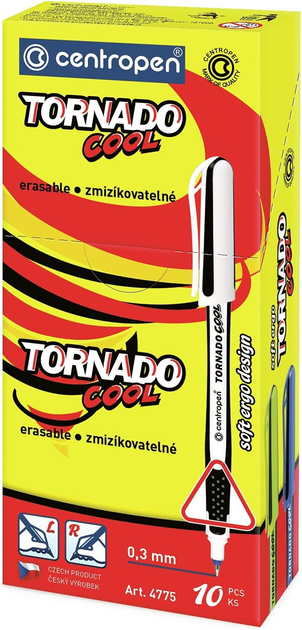 Zestaw długopisów żelowych Centropen Tornado Cool 0.3 mm Wymazywalny Niebieski 10 szt (ZES8595013632437) - obraz 1