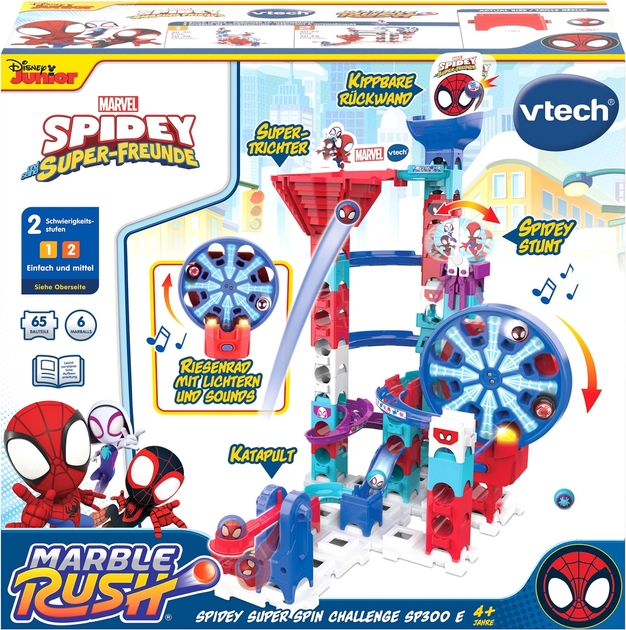 Zestaw do zabawy VTech Marble Rush Spidey Super Spin Challenge SP300E (3417765617041) - obraz 1