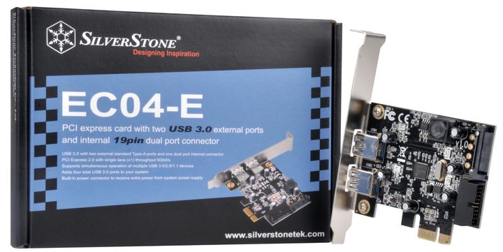 Karta rozszerzeń SilverStone EC04-E PCI-E x1 - 4x USB 3.0 (SST-EC04-E) - obraz 6