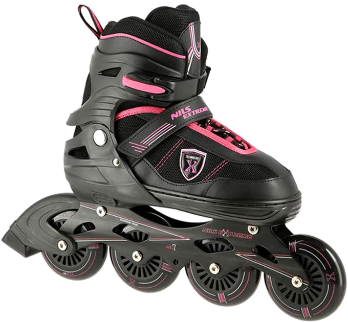 Ролики Nils Extreme Чорно-Рожевий S 31-34 (5907695599343) - зображення 3