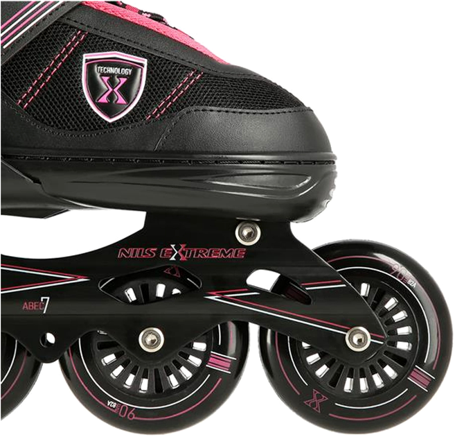 Ролики Nils Extreme Чорно-Рожевий S 31-34 (5907695599343) - зображення 5