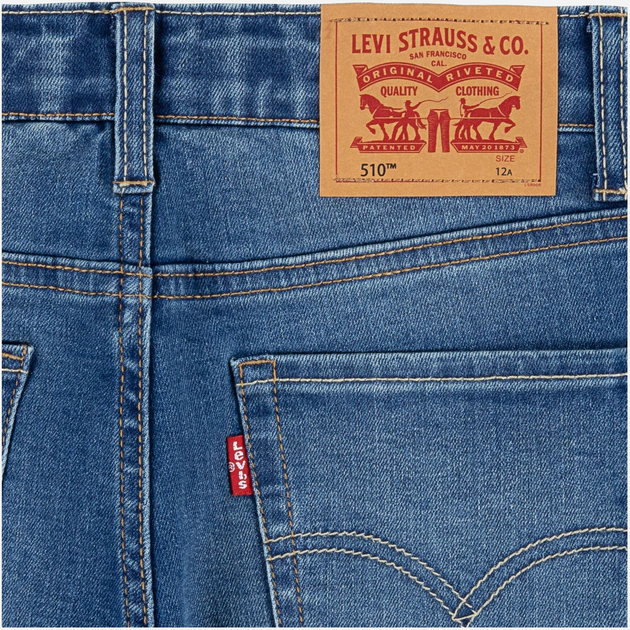 Підліткові джинси для хлопчика Levi's Lvb-510 Skinny Fit Everyday Performance Jeans 9EC758-M8R 134-140 см Сині (3665115329803) - зображення 8