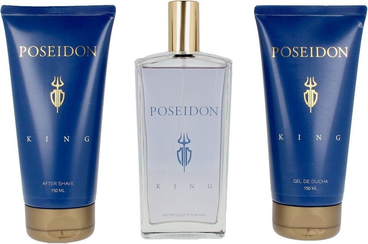 Zestaw dla mężczyzn Instituto Espanol Aire De Sevilla Poseidon King Woda toaletowa 150 ml + Żel pod prysznic 150 ml + Balsam po goleniu 150 ml (8411047136188) - obraz 2