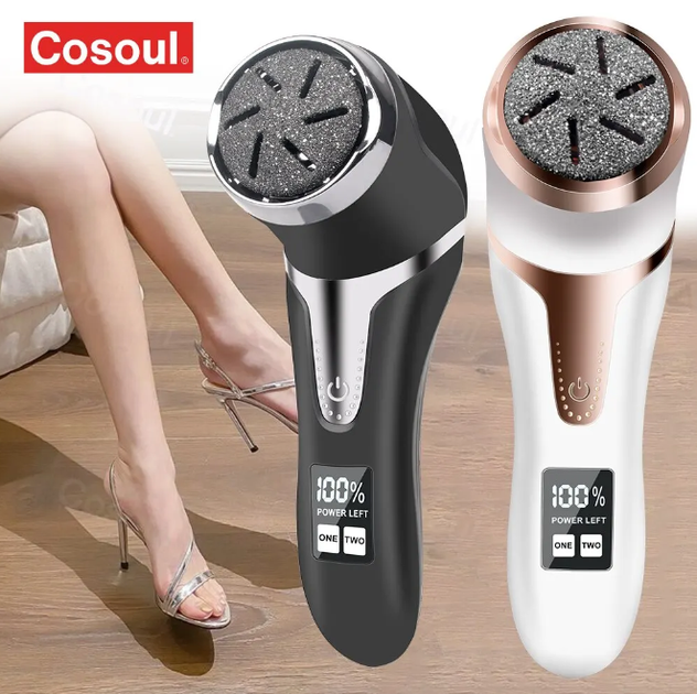 Электрическая пилка-пемза для пяток для педикюра Rechargeable Callus Remover MT-510 с LCD дисплеем Black - изображение 2