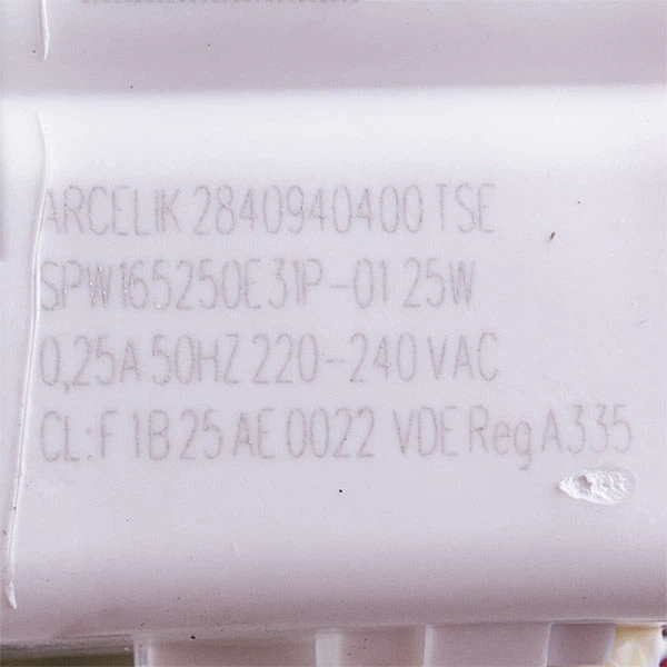 Помпа (насос) для стиральной машины Beko 2840940400 Arcelik (в сборе) 25 Вт VDE-A335 (контакты спаренные спереди) - изображение 2