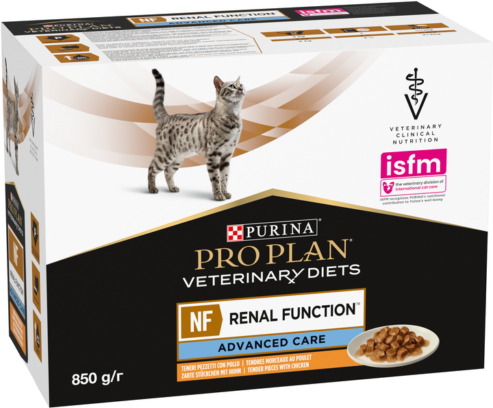 Упакування вологого корму для котів Purina Pro Plan Veterinary Diets NF Renal Function Advanced Care з куркою 10 х 85 г (7613287873644) - зображення 4