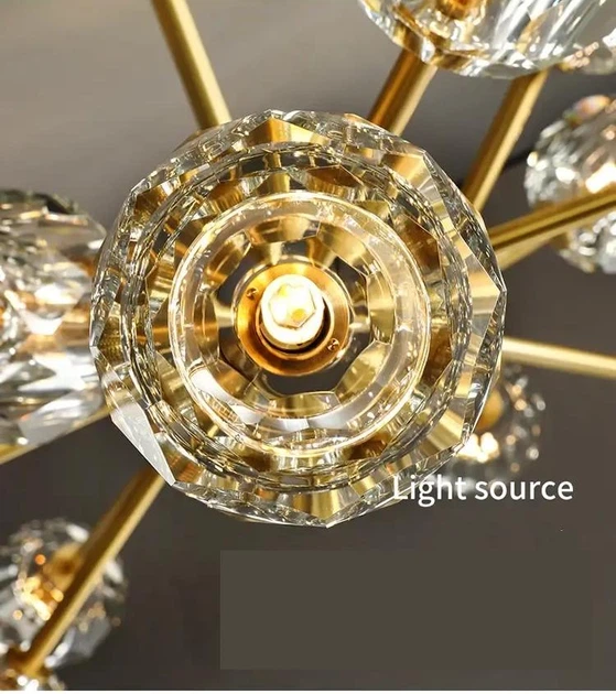 LED люстра Диамант 8611 (Золотая) на 9 плафонов - изображение 3