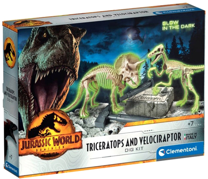 Набір для експериментів Clementoni Jurassic World 3 Triceratops & Velociraptor (8005125192892) - зображення 1