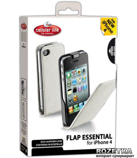 Чехол Cellular Line Flap Essential для iPhone 4 White ...