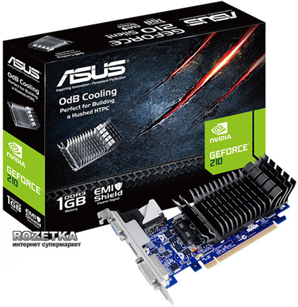 Видеокарта Asus PCI-Ex GeForce 210 SILENT LP 1024MB DDR3 (64bit) (589/1200) (DVI, VGA, HDMI) (EN210 SILENT/DI/1GD3/V2(LP)) - изображение 4