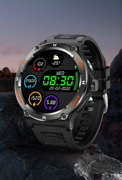 Смарт-часы LEMFO KT76 Black (звонки, тонометр, пульсоксиметр