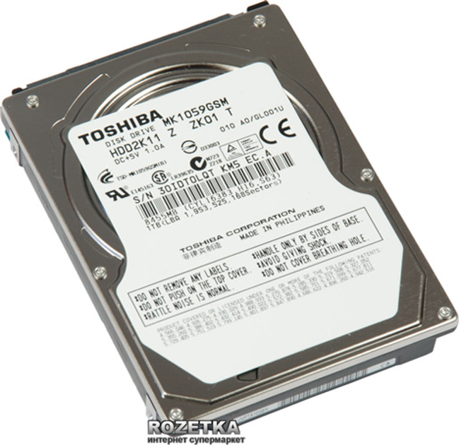 Жесткий диск Toshiba 1TB 5400rpm 8MB MK1059GSM 2.5 SATAII – фото ...