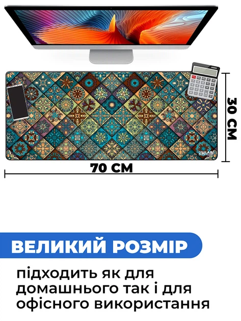 Коврик для мышки SHLab Красочный Цветочный Узор SHM-111 (70x30 см) (35590) - изображение 3