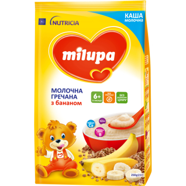 Дитяча каша Milupa молочна гречана з бананом для дітей від 6 місяців 210 г (5900852054778) - зображення 2