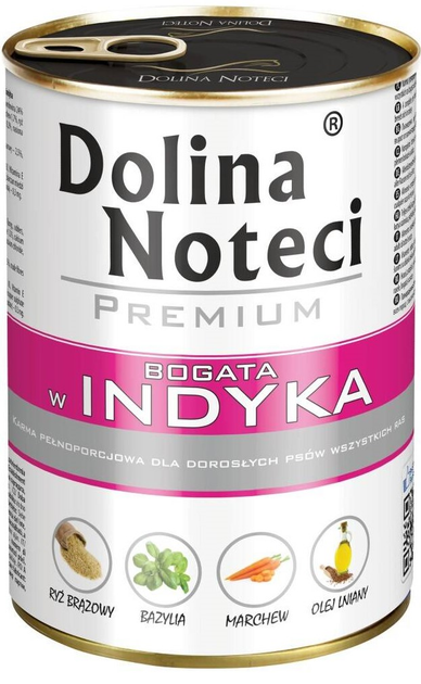 Mokra karma dla psów Dolina Noteci Premium Bogata w indyka 24 x 400 g (5902921393993) - obraz 2