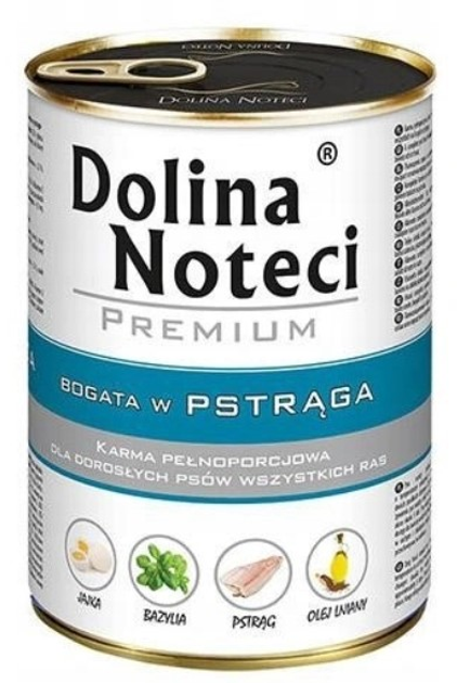 Mokra karma dla psów Dolina Noteci Premium Bogata w pstraga 24 x 400 g (5902921394020) - obraz 2