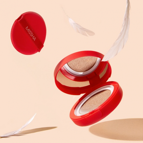 Тональный кушон с матирующим покрытием Missha Velvet Finish Cushion SPF50+/PA+++ ТОН 21 15 г (8809581452558) - изображение 5