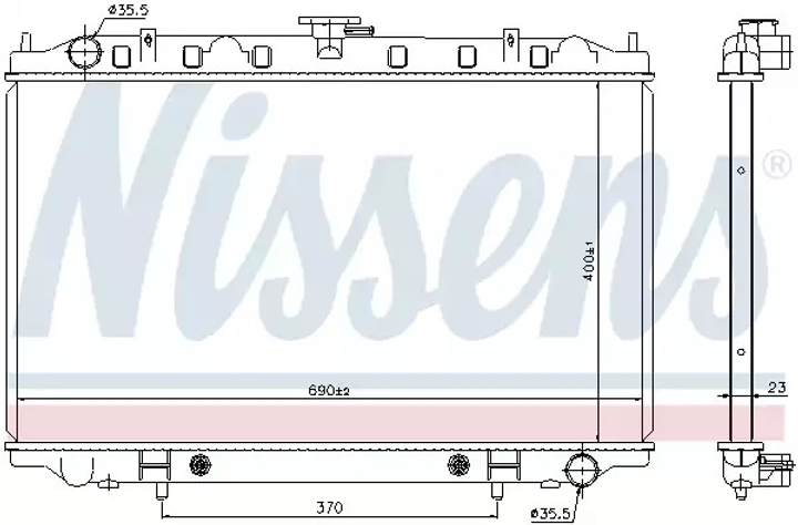 Радиатор охлаждения двигателя NISSAN CEFIRO, NISSENS (67352) - изображение 1