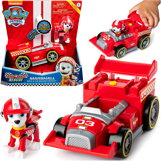 Samochód Spin Master Paw Patrol Ready Race Rescue Marshalls Race & Go Deluxe Base Vehicle z figurką (778988281901) - obraz 2