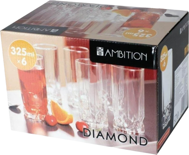 Komplet szklanek Ambition Diamond wysokich 325 ml 6 szt (5904134646835) - obraz 3
