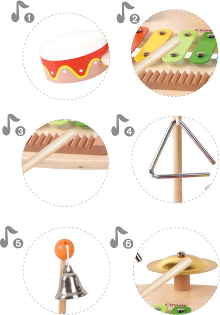 Zestaw instrumentow muzycznych Classic World Music Table 9 elementów (6927049045295) - obraz 9