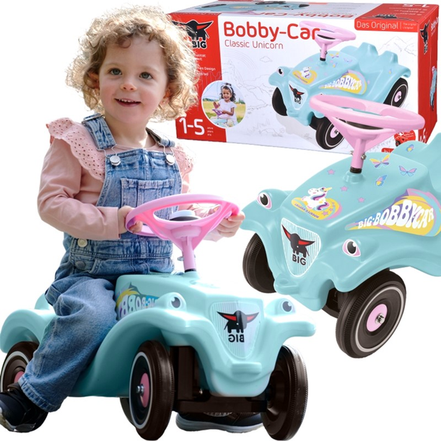 Jeździk Big Bobby Car Classic Unicorn Turkusowy (4004943561389) - obraz 2