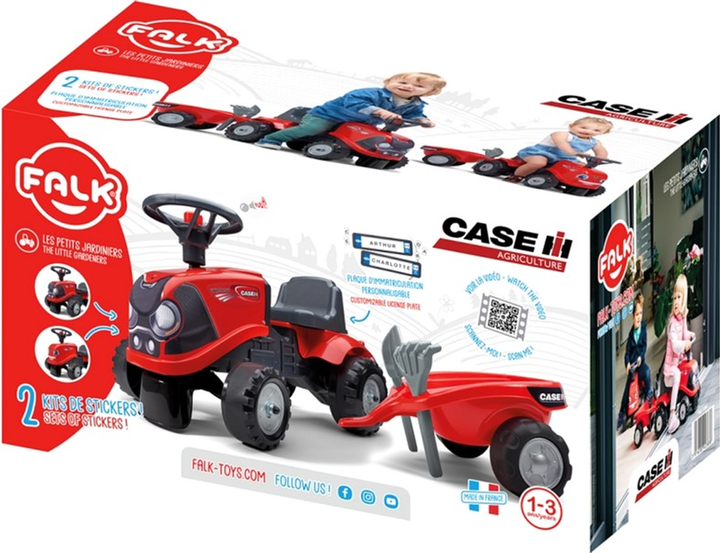Трактор-каталка Falk Baby Case IH Ride-On Tractor з причепом та аксесуарами Червоний (3016200023838) - зображення 11