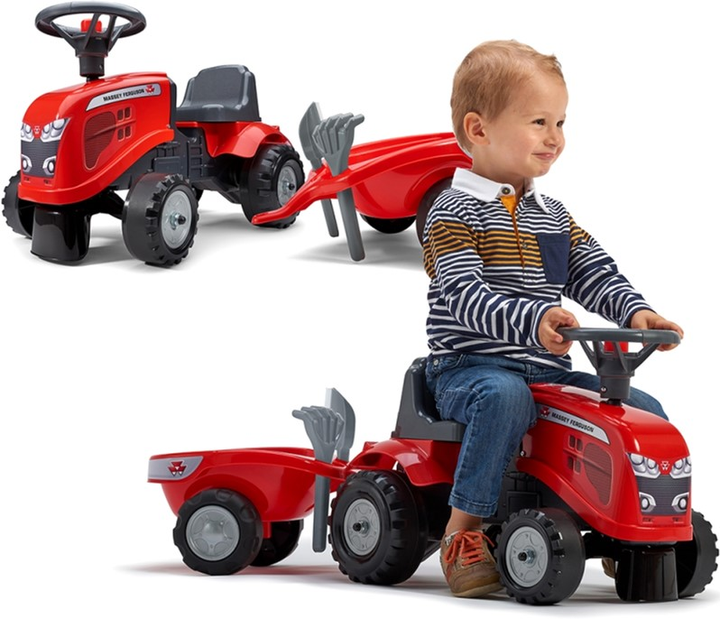 Трактор-каталка Falk Baby Massey Ferguson Tractor з причепом та аксесуарами Червоний (3016200024132) - зображення 5
