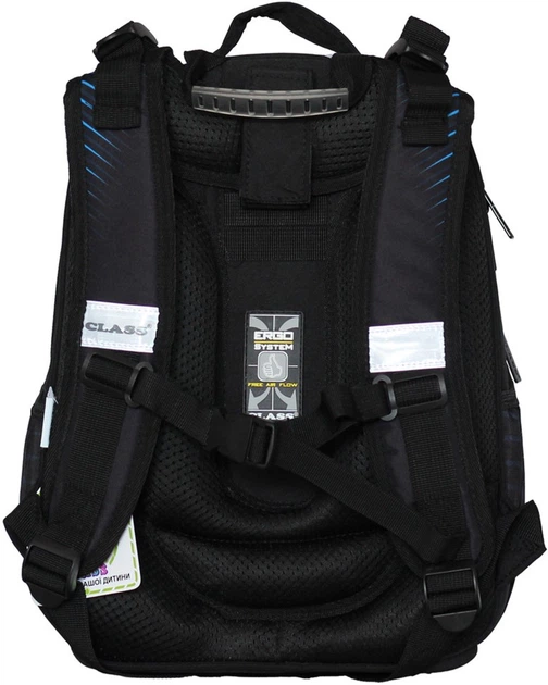 Рюкзак Class SchoolCase Mini Drive 35 х 27 х 16 см 2 відділення Чорний із синім (2409C) (8591662240900) - зображення 3