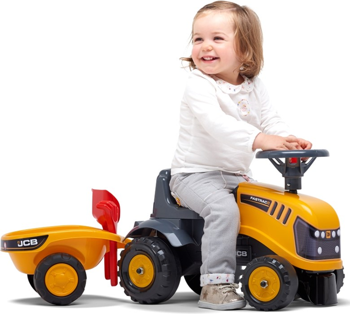 Jeździk Falk JCB Traktor z przyczepą Pomarańczowy (3016200021537) - obraz 3