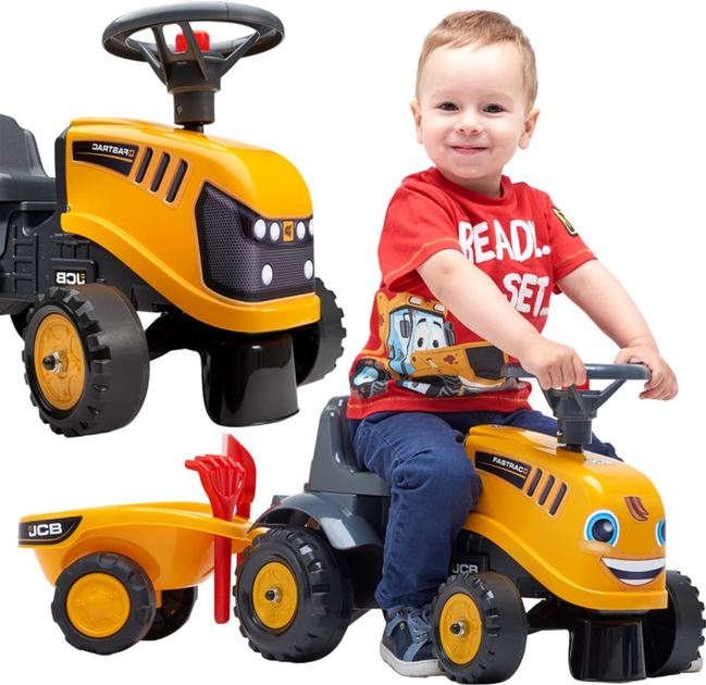 Jeździk Falk JCB Traktor z przyczepą Pomarańczowy (3016200021537) - obraz 4