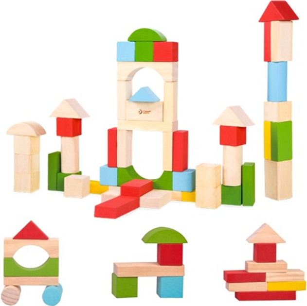 Klocki drewniane Classic World Wooden Blocks Junior 50 elementów (6927049000669) - obraz 4