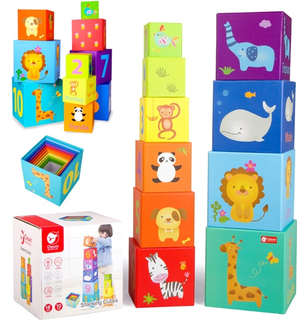 Kostki edukacyjne Classic World Magic Box Blocks Puzzle Tower 10 szt (6927049002106) - obraz 6