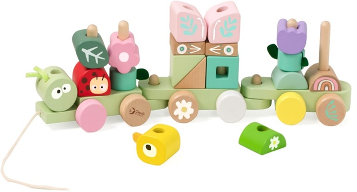 Zabawka na kółkach Classic World Montessori Jungle Pull Train (6927049015199) - obraz 4