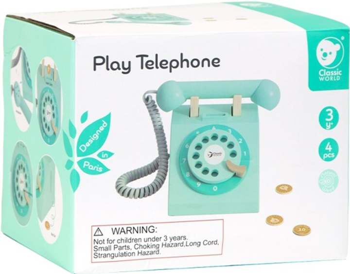 Telefon stacjonarny Classic World Drewniany (6927049055515) - obraz 1