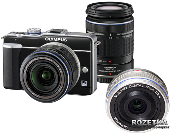 Фотоаппарат Olympus PEN E-PL1 Black 14-42 мм + 40-150 мм +