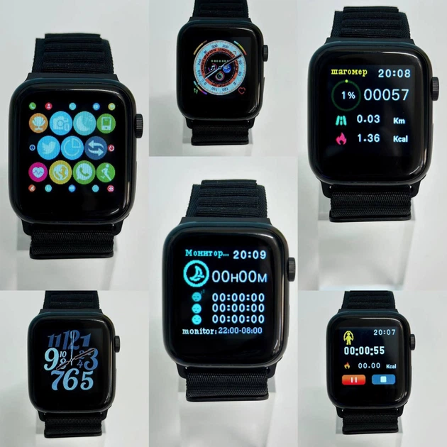 Набір смарт годинник Smart Watch HR4 ProMax з 2-ма ремінцями та безпровідними TWS навушниками Чорний - зображення 10