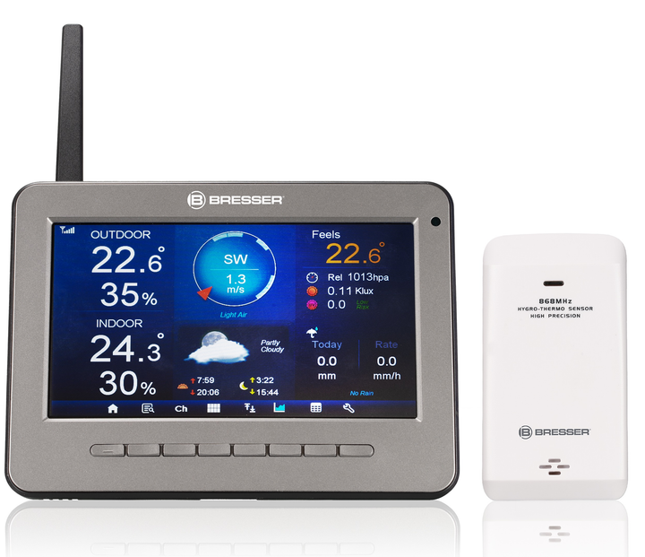 Метеостанція Bresser Professional WIFI HD TFT Colour Weather Center 7-in-1 Sensor (7003500) - изображение 5