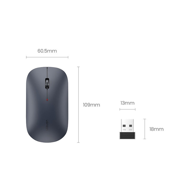 Миша бездротова UGREEN MU001 Portable Wireless Mouse (90372) чорна - зображення 3
