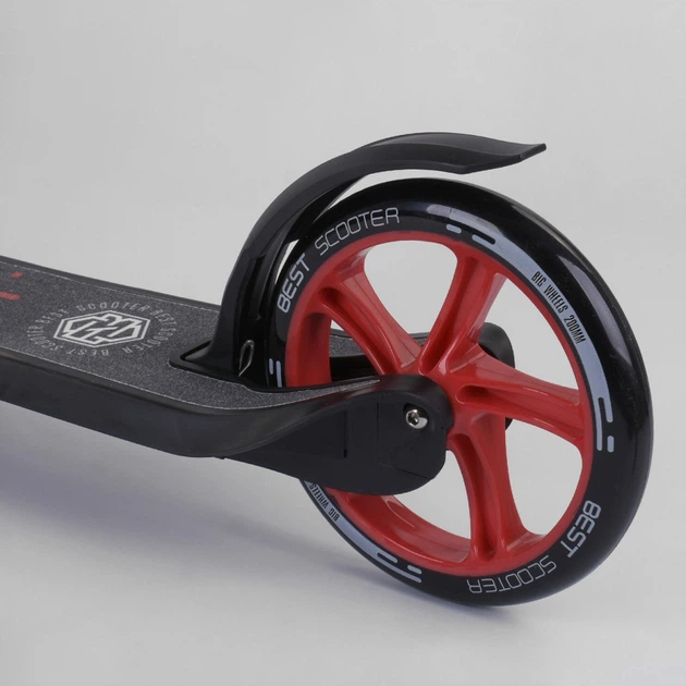 Самокат двухколесный "Best Scooter", c PU колесами, широким велосипедным рулем, новым зажимом руля. Black and Red (98442) - Фото 4 Самокат двухколесный "Best Scooter", c PU колесами, широким велосипедным рулем, новым зажимом руля. Black and Red (98442) - изображение 4