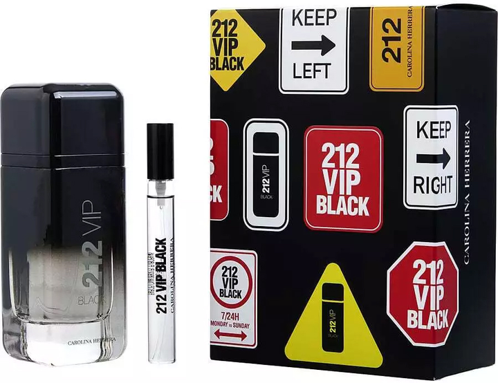 Подарунковий набір для чоловіків Carolina Herrera 212 VIP Black Парфумована вода 10 мл + Парфумована вода 100 мл (8411061011669) - зображення 1