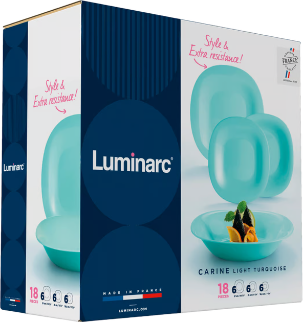 Serwis obiadowy Luminarc Carine Neo dla 6 osób turkusowy 18-elementowy (0883314783216) - obraz 3