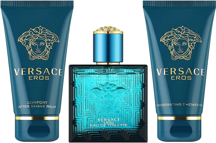 Zestaw męski Versace Eros Woda toaletowa 50 ml + Balsam po goleniu 50 ml + Żel pod prysznic 50 ml (8011003876938) - obraz 2