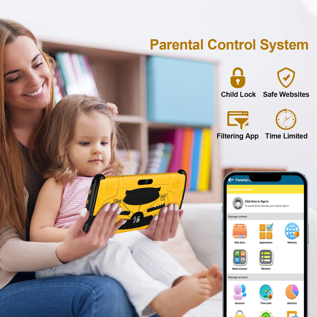 Современный крепкий планшет для детей и малышей 7-дюймов, Android 12(в безопасном кейсе) с 2мя геймпадами 4/64 - Фото 5 Современный крепкий планшет для детей и малышей 7-дюймов, Android 12(в безопасном кейсе) с 2мя геймпадами 4/64 - изображение 5