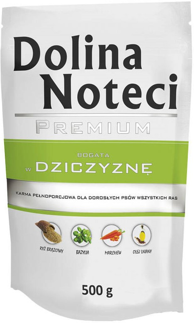 Mokra karma dla psów Dolina Noteci Premium Bogata w dziczyznę 10 x 500 g (5902921381273) - obraz 2