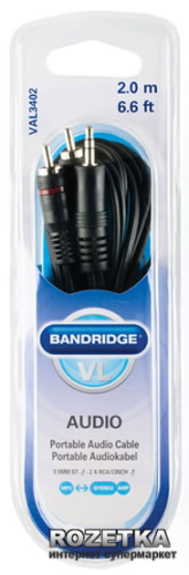 Кабель Аудио 3.5 мм - RCA Bandridge ValueLine VAL3402 2 м (5741373 ...