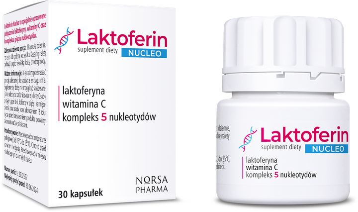 Suplement diety Norsa Pharma Laktoferin Nucleo 30 kapsułek (5905669770149) - obraz 2