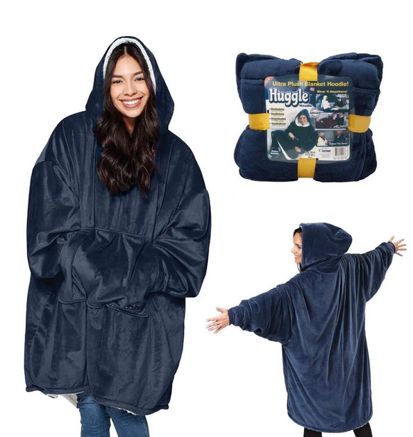 Худі плед толстовка з капюшоном унісекс Huggle Hoodie Синій – фото ...