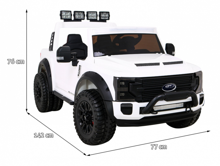 Samochód elektryczny dla dzieci Ramiz Jeep Ford Super Duty Biały (5903864951240) - obraz 5